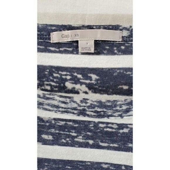 Gap XS SS Navy White Striped Top - Picture 2 of 3